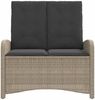 vidaXL Gartenbank Verstellbar mit Kissen Hellgrau Poly Rattan 368221 Bild 3