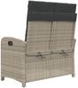 vidaXL Gartenbank Verstellbar mit Kissen Hellgrau Poly Rattan 368221 Bild 5