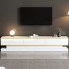 TV-Schrank 200x40x40 cm, Hochglanz in Warmweiß mit 3 Schubladen und offenem Stauraum Bild 2