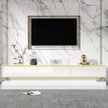 TV-Schrank 200x40x40 cm, Hochglanz in Warmweiß mit 3 Schubladen und offenem Stauraum Bild 4