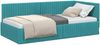 vidaXL Eckbettgestell mit Kopfteil Türkis 100 cm x 200 cm Samt 42016284 Bild 2