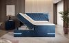 Boxspringbett Carlotta mit LED, Stauraum und USB (Samt) 140x200 Blau H3 (70-100kg) Bild 4