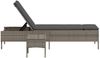 vidaXL Sonnenliege mit Tisch und Auflage Grau Poly Rattan 4002730 Bild 5