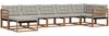 vidaXL Outdoor-Sofagarnitur mit Kissen 7 pcs Natürlich und Hellgrau 3369662 Bild 2
