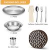 LuxusKollektion Besteck-Set Campingbesteck Set aus Edelstahl 13-teilig mit Etui und Teller Bild 2