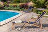Holz-Liegestuhl Gartenliege Stofffarbe blau V-10-307N Bild 3