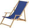 Holz-Liegestuhl Gartenliege Stofffarbe blau V-10-307N Bild 2