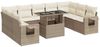 vidaXL 10-tlg. Garten-Sofagarnitur mit Kissen Beige Poly Rattan 3326539 Bild 2
