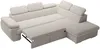 Vente-unique - FABIEN Sofa SamtStoff Beige - B 221 cm x H 76 cm x L 271 cm Bild 5