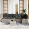 vidaXL Garten-Sofa-Set mit Kissen mit Speicher 7 pcs Grau Poly Rattan 3354401 Bild 3