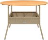 vidaXL Gartentisch mit Holzplatte Beige Ø110x71 cm Poly Rattan 368627 Bild 5