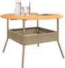 vidaXL Gartentisch mit Holzplatte Beige Ø110x71 cm Poly Rattan 368627 Bild 4