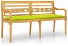 vidaXL Batavia-Bank mit Hellgrünem Kissen 150 cm Massivholz Teak 3100852 Bild 2