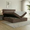 Boxspringbett RALF 120 x 200 cm mit Bettkasten, Topper und gepolstertem Kopfteil. Farbe: Braun, Härtegraden: H2 , Topper: Visco-Topper Bild 3
