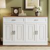 Sideboard mit Regalböden, Sideboard mit Federmechanismus, natürliche Holzmaserung. Bild 2