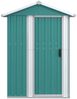 vidaXL Geräteschuppen Grün 126x97,5x177 cm Verzinkter Stahl 316233 Bild 3