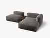 Micadoni Ecksofa Martina 2-Sitzer mit Couchtisch Rechts Samt Grau Bild 3