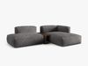 Micadoni Ecksofa Martina 2-Sitzer mit Couchtisch Rechts Samt Grau Bild 2