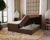 GRAINGOLD Napoli Doppelbett 140x200, Boxspringbett mit hohem Kopfteil und zwei Bettkästen, Velvet-Stoff, Braun Bild 5