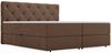GRAINGOLD Napoli Doppelbett 140x200, Boxspringbett mit hohem Kopfteil und zwei Bettkästen, Velvet-Stoff, Braun Bild 2