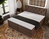 GRAINGOLD Napoli Doppelbett 140x200, Boxspringbett mit hohem Kopfteil und zwei Bettkästen, Velvet-Stoff, Braun Bild 3