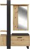 FORTE Maracay Kleiderpaneel, Holzwerkstoff, Braun/Schwarz, 119,8 x 198,2 x 43 cm Bild 2