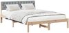 vidaXL Bettgestell Braun und hellgrau 135 x 190 cm Massivholz Kiefer 878619 Bild 3