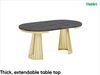 MEBLINI Esstisch Rund Ausziehbar aus Metall - 100-176x76 cm - CONEY - Sherman Eiche Anthrazit/Golden - Loft - Esszimmertisch Modern - Küchentisch - Ausziehtisch - Round Dining Table Bild 2