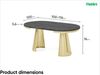 MEBLINI Esstisch Rund Ausziehbar aus Metall - 100-176x76 cm - CONEY - Sherman Eiche Anthrazit/Golden - Loft - Esszimmertisch Modern - Küchentisch - Ausziehtisch - Round Dining Table Bild 3