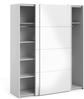 Dmora Kleiderschrank 2 Türen Paeng, Schlafzimmermöbel, Schrank, Garderobe, 182x61 h220 cm, Glänzendes Weiß Bild 4