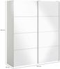 Dmora Kleiderschrank 2 Türen Paeng, Schlafzimmermöbel, Schrank, Garderobe, 182x61 h220 cm, Glänzendes Weiß Bild 3
