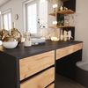 Schminktisch Sherry Anthrazit/Goldkraft Eiche 120 x 75 cm mit LED-Beleuchtung und Hocker Vicco Bild 5