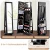 Schmuckschrank Spiegelschrank mit Ganzkörperspiegel und eingebautem Make-up-Spiegel Schwarz Bild 4
