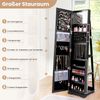Schmuckschrank Spiegelschrank mit Ganzkörperspiegel und eingebautem Make-up-Spiegel Schwarz Bild 1