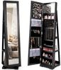 Schmuckschrank Spiegelschrank mit Ganzkörperspiegel und eingebautem Make-up-Spiegel Schwarz Bild 2