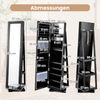 Schmuckschrank Spiegelschrank mit Ganzkörperspiegel und eingebautem Make-up-Spiegel Schwarz Bild 3