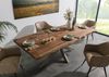 Baumtisch Sheesham 200x100x77 grau gebeizt / Kreuzgestell silber matt FREEFORM 5 Bild 2