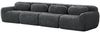 Modulares Ecksofa 73cm×378cm×104cm in Grau aus Premium-Plüsch – rahmenlos, mit rutschfester Basis Bild 5