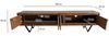FineBuy Lowboard Sheesham Massivholz 160 cm, TV Board mit Front in Steinoptik & schwarzem Metallgestell, Fernsehschrank Industrial Design, TV Möbel Wohnzimmer Holz Metall Bild 3