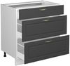 Küchenunterschrank Fame-Line Anthrazit-Gold 80 cm mit 3 Schubladen, ohne Arbeitsplatte Vicco Bild 4