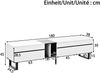 Modernes TV-Lowboard 180 cm in Weiß mit Klappfach, offenen Fächern und Doppeltüren – Minimalistischer Fernsehschrank als Sideboard, TV-Möbel & Wohnzimmerschrank mit viel Stauraum Bild 5