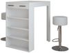 Bartisch-Set Repose Weiß 67 x 100 cm mit 2 Barhockern Vicco Bild 1