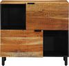 Sideboard, Kommode mit Regal Natur 80 x 33,5 x 75 cm Massivholz Akazie j2049p Bild 3