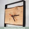 Wanduhr groß Holz EFFO [HANDGEFERTIGT] - 37x37cm, Eiche, Geräuschlos | Wohnzimmeruhr Holz-Metalloptik Küchenuhr Dekouhr Bild 5