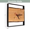Wanduhr groß Holz EFFO [HANDGEFERTIGT] - 37x37cm, Eiche, Geräuschlos | Wohnzimmeruhr Holz-Metalloptik Küchenuhr Dekouhr Bild 2