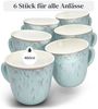 PURE LIVING INTERIOR DESIGN Geschirr-Set Steingut Kaffeetassen 6 Personen Ibiza TESTSIEGER, Traumhaftes Mediter (6-tlg), 6 Personen, Steingut, Mediterrane Handwerksoptik, Reaktive Glasur – jedes Stück einzigartig… Bild 3