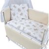 Baby-Delux Beistellbett Babybett Waffelpique Bärchen Beige, Stillbett 90x40 weiß höhenverstellbar, Matratze inkl. komplett Set Bild 2