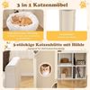 COSTWAY Kratzbaum, Katzentonne, Katzentonne mit 3 Höhlen, 4 Ebenen Bild 3