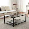 Dmora Wohnzimmertisch Mina, Niedriger Wohnzimmertisch, Kaffeeregal, Couchtisch für Sofa, 90x60h40 cm, Schwarz Bild 2