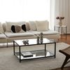 Dmora Wohnzimmertisch Mina, Niedriger Wohnzimmertisch, Kaffeeregal, Couchtisch für Sofa, 90x60h40 cm, Schwarz Bild 5